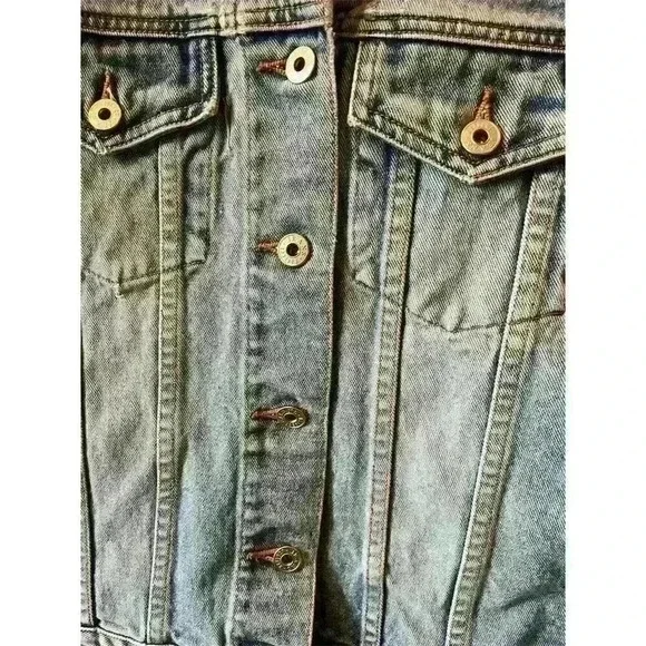 Reflect Jeans Women's Denim Jacket Blue Medium Long Sleeve Button Front - Picture 4 of 7